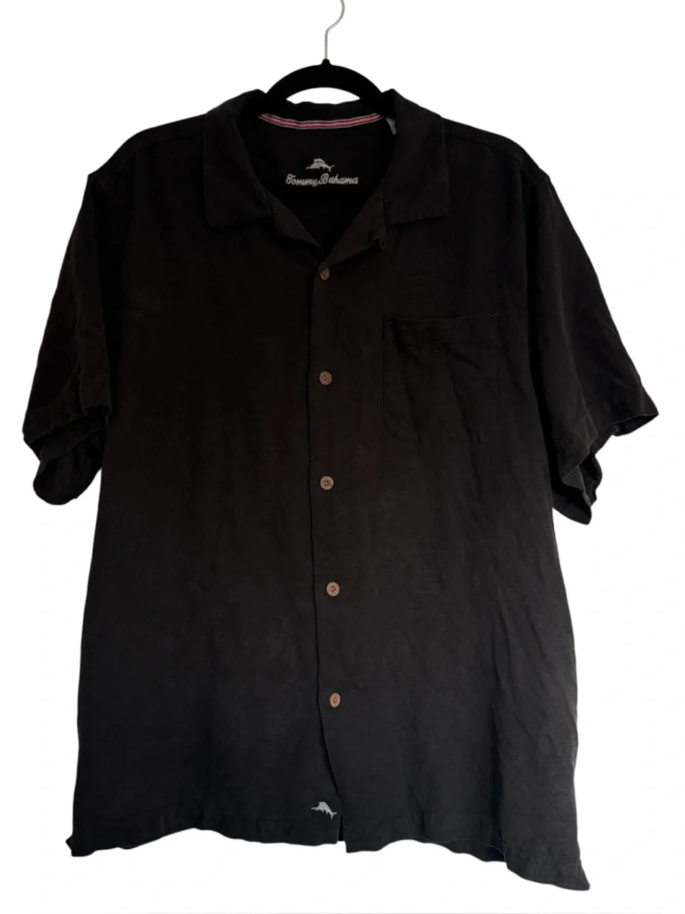 Tommy‎ Bahama Black Silk Camp Shirt XL